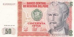 50  Intis  1987  Peru   A képen látható Szép Új állapotban