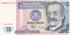 10  Intis  1987  Peru   A képen látható Szép Új állapotban