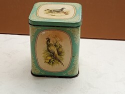 Fém üres doboz - Gibson Confectionery Tin vadmadaras minta 8,5x8,5x10,5cm 1950- retro