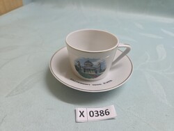 X0386 Hollóházi Esztergom 1000 éves kávéscsésze és alj  ﻿a képeken látható állapotban