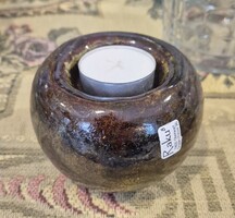 Raku kerámia gömb forma gyertyatartó kb. 9 x 7 cm