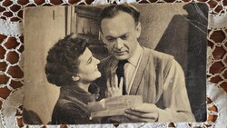 1956 TOLNAY KLÁRI BÁSTI LAJOS KOSSUTH DÍJAS SZÍNÉSZEK ÜNNEPI VACSORA FILM EREDETI KORABELI FOTÓ LAP