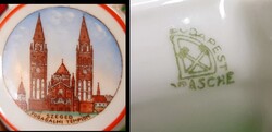Drasche „Szegedi Fogadalmi Templom” porcelán emlékkulacs 1936 után