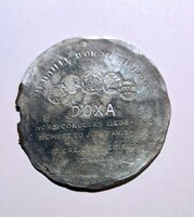 DOXA óratörténeti ritkaság – 1905-ös Liège–Párizs díjakkal jelzett antik zsebóra hátlap,