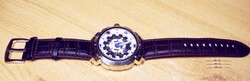 Óriás JCKY Time Quartz analóg dekoratív számlapos, bőr szíjas karóra markos legényeknek