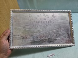 A1966 Retro alu tálca Petőfi MGTSZ Gyermelyi tésztagyár 37x22 cm