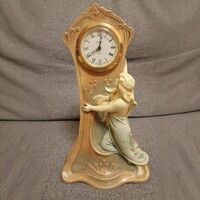 Secessionist Bernard Bloch ceramic figurine clock