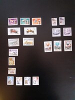 Autó, motor, vonat, repülő témájú bélyegek