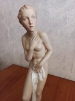 Pirkenhammer Porcelain Statue, Female Nude with Shawl