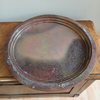 Hatalmas antik vörösréz tálca (45 cm)