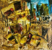 Baján Ildikó festmény 70 x 70 cm.