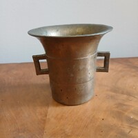 Masszív antik réz mozsár (11,4x13 cm)