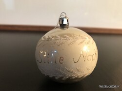 KARÁCSONYFADÍSZ - STILLE NACHT  FELIRAT- ÜVEG - NAGYON RÉGI - OSZTRÁK - HIBÁTLAN