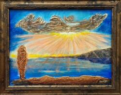 Prima díjas művésztől, Fényáradás 40x30cm Károlyfi Zs1952-)