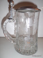 SÖRÖSKORSÓ - KRISTÁLY - VADÁSZJELENETES -  DÚSAN GRAVÍROZOTT  - 0,5 l - gyönyörű - Német - hibátlan