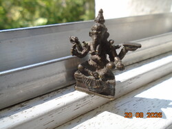Antik Négykezű GANESHA hindu elefántfejű istenség,bronz szobor,talizmán