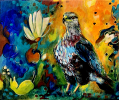 Káosz az Éden bejáratánál - akrilfestmény - 25 x 30 cm