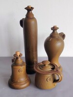4 részes mázzal bevont kőcserép ,stoneware   ALKUDHATÓ