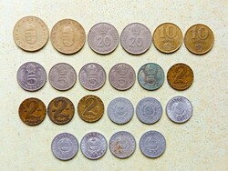 Magyarország 22 db Különböző Érme 1 2 5 10 20 100 Forint 1967-1995