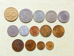 Jugoszlávia 14 db Különböző Érme 5 10 20 50 Para 1 10 50 Dínár 1953-1992