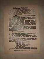 Budapest Lakosai! - ritka 1956-os szovjet katonai röplap ultimátum - jó állapotú 1956 röplap