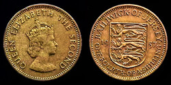 E 5664 Jersey ¼ Shilling 1957 Elizabeth II