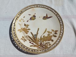 Kb. 150 éves antik angol MINTON arannyal festett áttört tányér, 1870-1880-as évekből