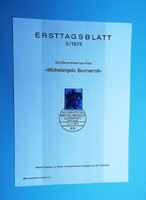 Német emléklap (C12) - 1975. Michelangelo Buonarotti (Ersttagsblatt 5/1975)