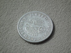Németország, horogkeresztes birodalmi 50 Pfennig (Reichspfennig), 1941 J