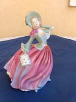Angol porcelán hölgy,Royal Doulton,Hibátlan,,18,5 cm.
