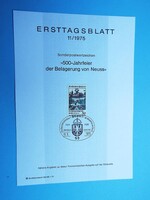 Német emléklap (C12) - 1975. Neuss ostromának 500. évfordulója (Ersttagsblatt 11/1975)