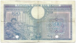 500 frank francs 100 belga belgas 1943.02.01. Belgium
