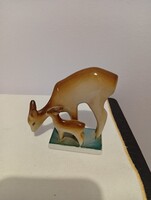 Retro, jelzett,Zsolnay figurális porcelán.Őzikèk.