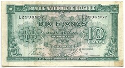 10 frank francs 2 belga belgas 1943.02.01. Belgium
