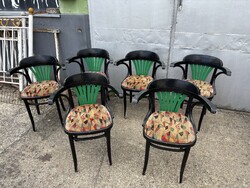 6 db Thonet stílusú kárpítozott szék
