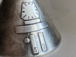 Retró skandináv design ezüstözött keresztelő gyertyatartó