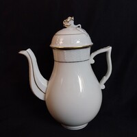 Herendi arany szegélyes (HDE) porcelán kávékanna rózsafogóval – 19 cm