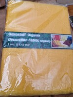 Napsárga organza dekoranyag csomag – 1,45x3 méter (új)