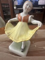 Herendi porcelán figurás szobor Táncoló kislány(5426) 17,5 cm Hibátlan