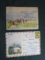 Képeslap,FDC boríték,Mongolia,Ulánbátor,grafikai,loverseny,jurta ,1958-