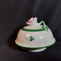 Herendi Waldstein (WO) porcelán fedél / tető rózsaszín rózsafogóval