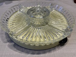 Forgatható, 5 részes üveg tálaló, asztalközép, kínáló, retro