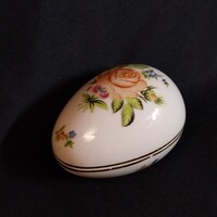 Herendi tojás alakú porcelán dobozka – Ritka, évszámos 1958