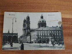 Németország, München, Odeonsplatz, villamos, kb. 1905-ös évek