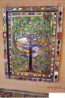 MÚZEUMI RANGÚ FŐMŰ! Id. Peák István: 34. Életfa – Több ezer darabos, 3D Tiffany falikép (57x75 cm)