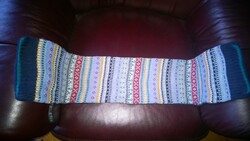 Children's scarf colorful, cheerful, knitted, with polar fleece back, 85 x 17 cm