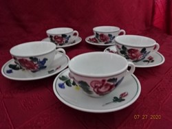 LILIEN porcelán Ausztria, kávéscsésze  kézzel festett rózsa mintával. 4 db együtt eladó Vanneki!