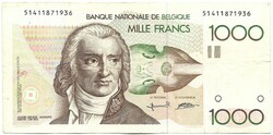 1000 frank francs 1992. Bertholomé és A. Verpleatse Belgium