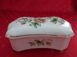Hollóházi porcelán bonbonier, hortenzia mintával mérete: 16 x 10 x 5,5 cm.  Vanneki!