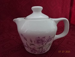 Hollóházi porcelán kávéfőző kiöntő, lila virágokkal. Nagyon szép állapotban Vanneki!